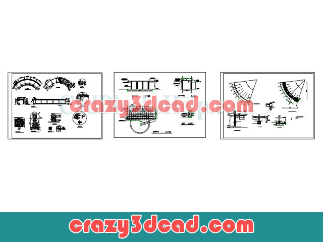 Arch pergola autocad drawing